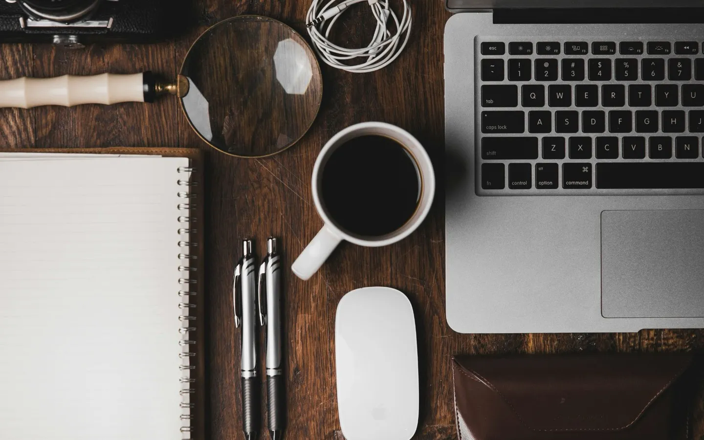 Work desk with coffee